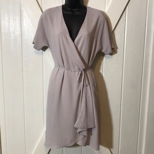 Aritzia Babaton Grey Wallace Wrap Dress